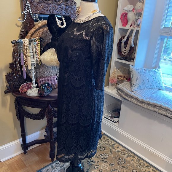 Rabbit Rabbit Rabbit EUC 22W Black Lace Dress - Picture 7 of 14